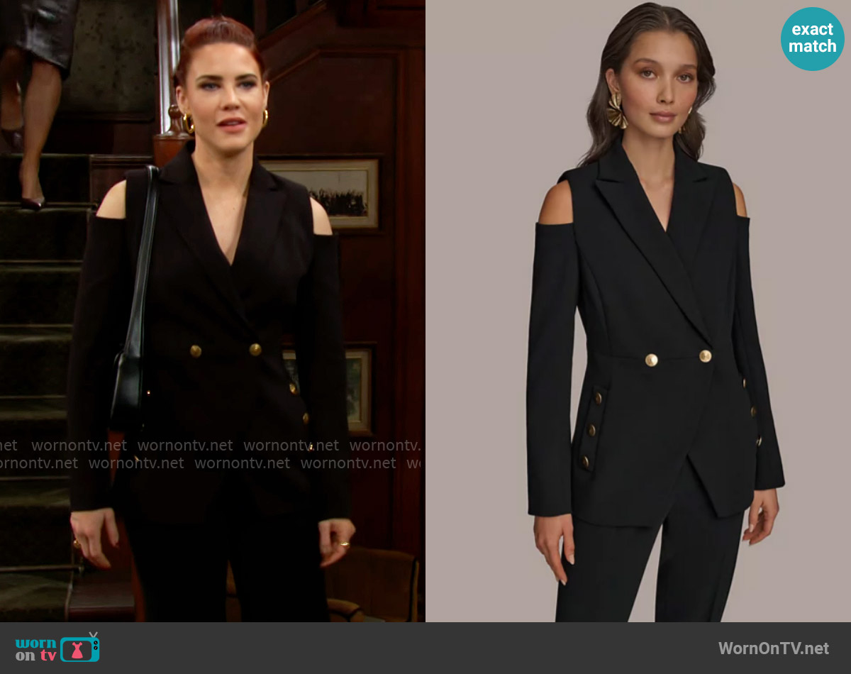 Donna Karan Cold Shoulder Blazer worn by Sally Spectra (Courtney Hope) on The Young and the Restless