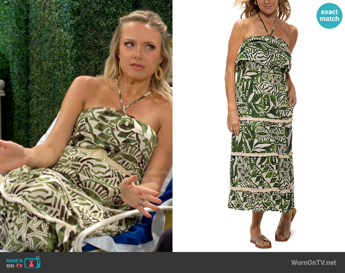 Dotti Ruffled Smocked-Waist Tiered Cover-Up Dress worn by Abby Newman (Melissa Ordway) on The Young and the Restless