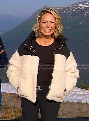 Dylan’s white shearling puffer jacket on Today