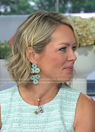 Dylan’s blue straw statement earrings on Today