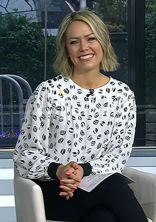 Dylan’s white printed blouse on Today