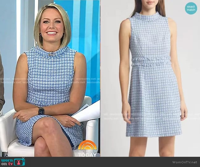 Eliza J Sleeveless Mock Neck Tweed A-Line Dress worn by Dylan Dreyer on Today