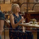 Ellen’s blue printed midi dress on Ginny & Georgia