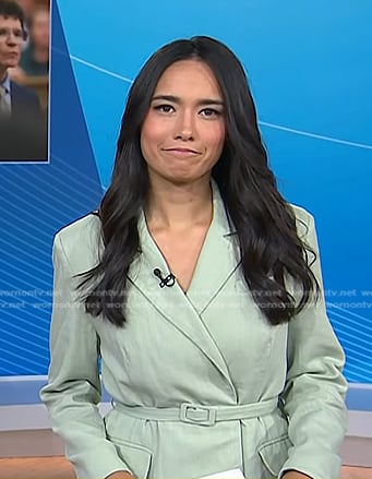 Emilie’s green belted blazer on Today