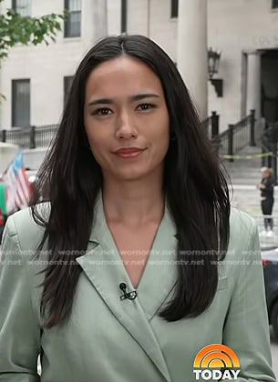 Emilie’s green belted blazer on Today