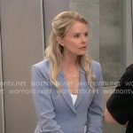 Felicia’s light blue blazer and pleated pants on General Hospital