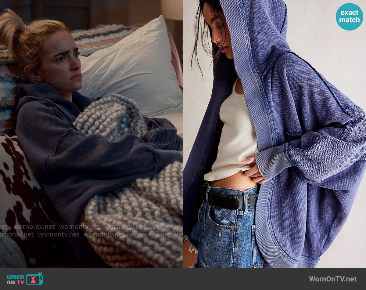 Free People Forever Yours Cardi in Midnight Rain worn by Georgia Miller (Brianne Howey) on Ginny & Georgia