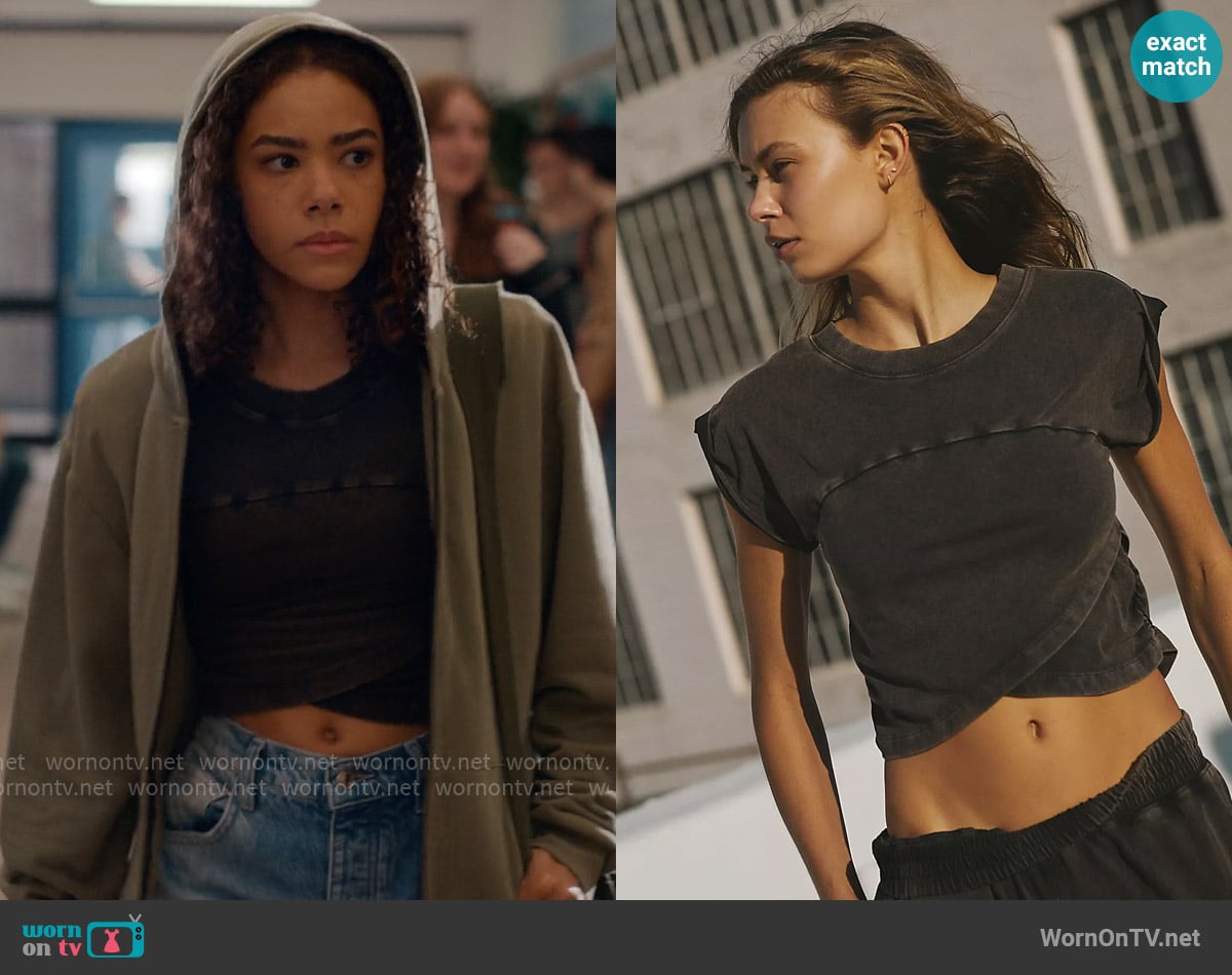 Free People Hot Shot Crossover Set in Black worn by Ginny Miller (Antonia Gentry) on Ginny & Georgia