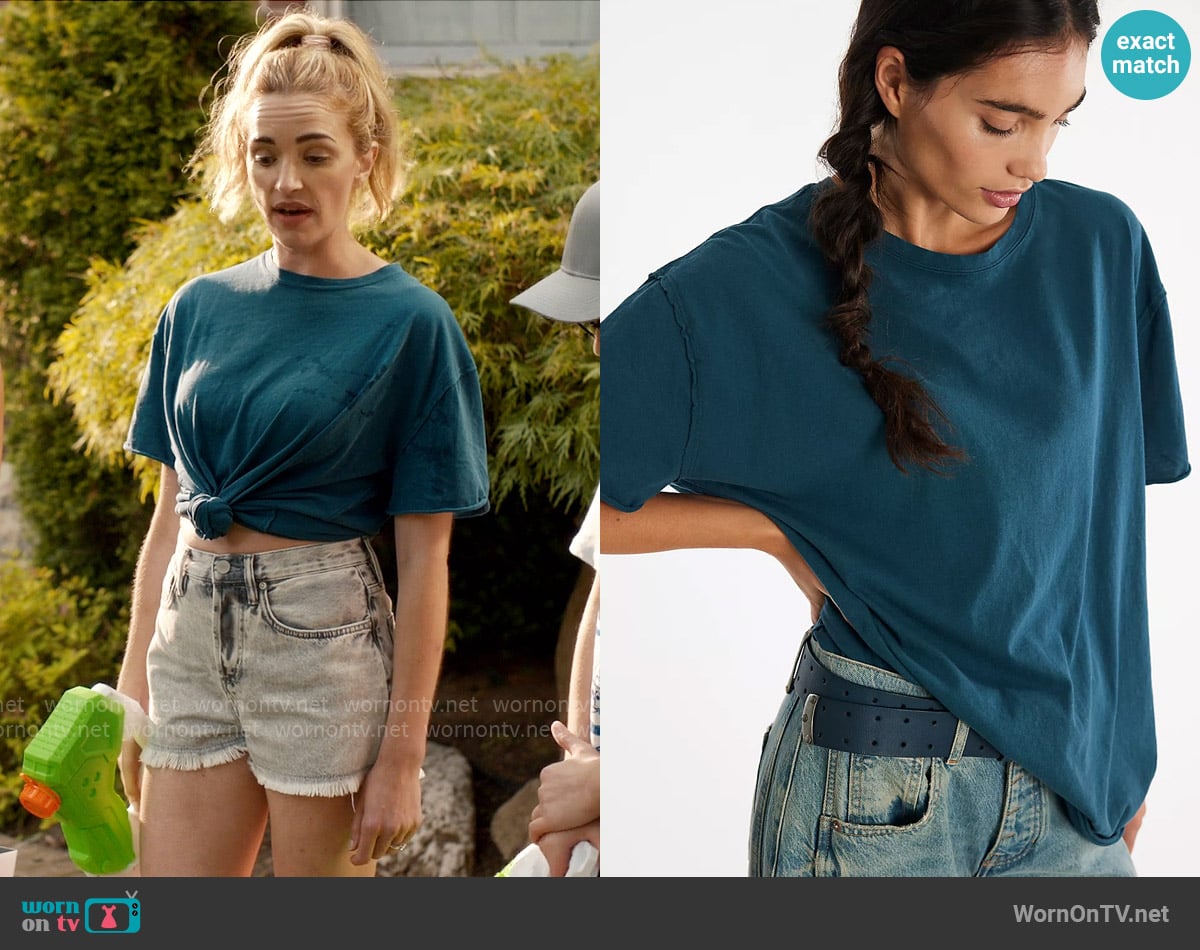 Free People Nina Tee in Navy Patina worn by Georgia Miller (Brianne Howey) on Ginny & Georgia