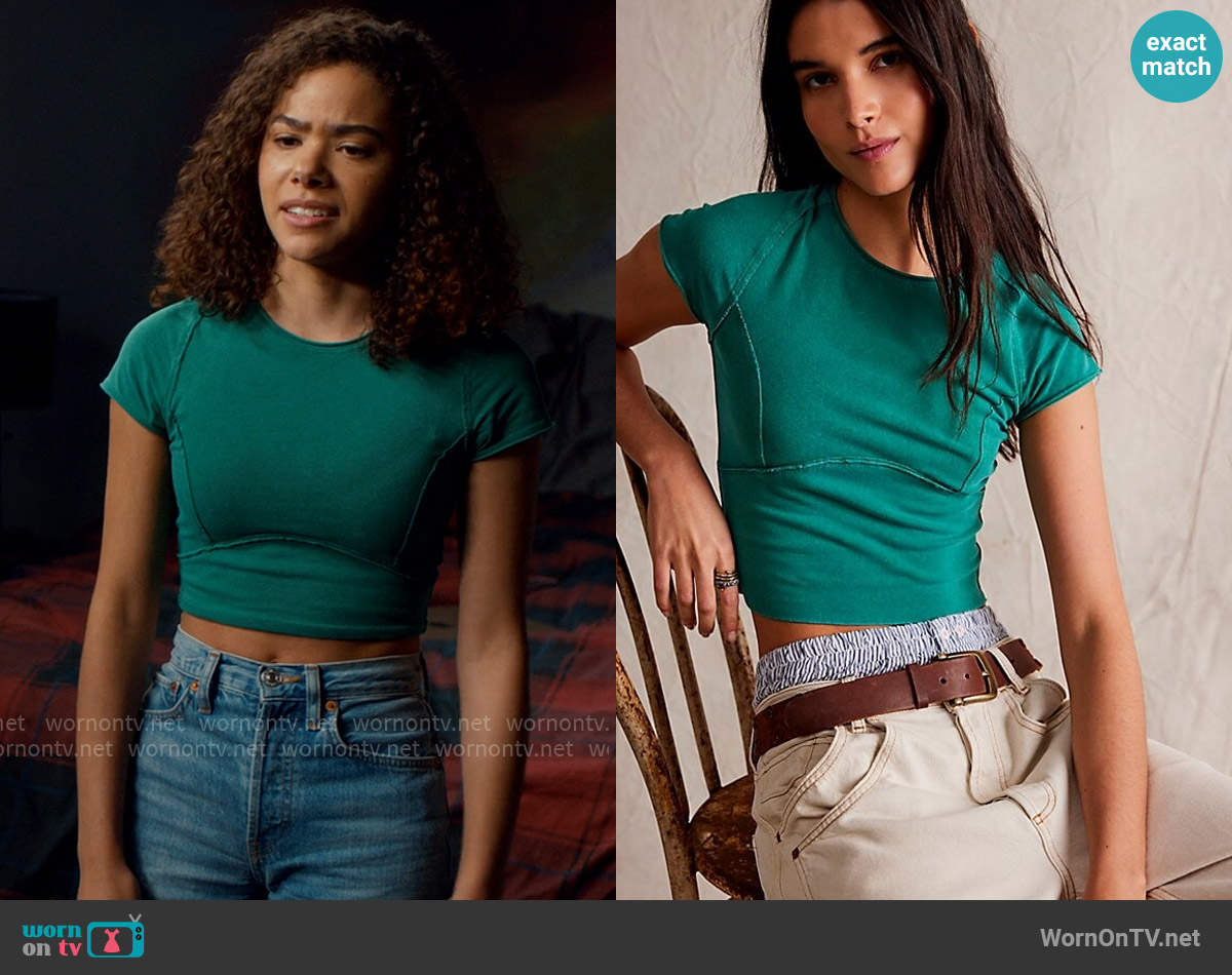 Free People Protagonist Tee in Mountain View worn by Ginny Miller (Antonia Gentry) on Ginny & Georgia