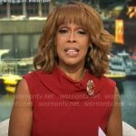 Gayle’s red high neck dress on CBS This Morning