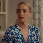 Georgia’s blue floral eyelet top on Ginny & Georgia