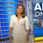 Ginger’s ivory ribbed button front dress on Good Morning America