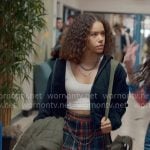 Ginny’s white tank top and plaid skirt on Ginny & Georgia