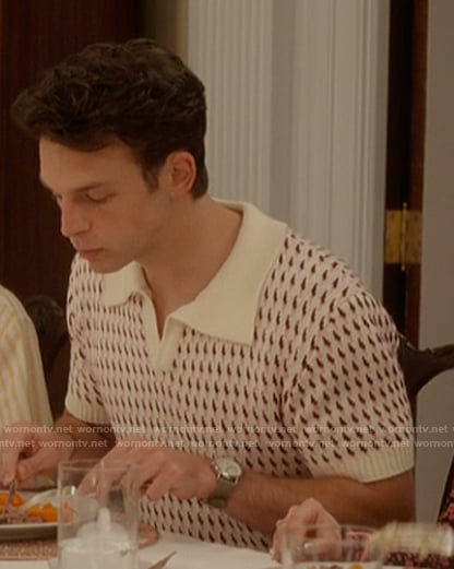 Giuseppe’s patterned knit polo on And Just Like That