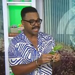 Hilton Carter’s blue abstract print shirt on Today
