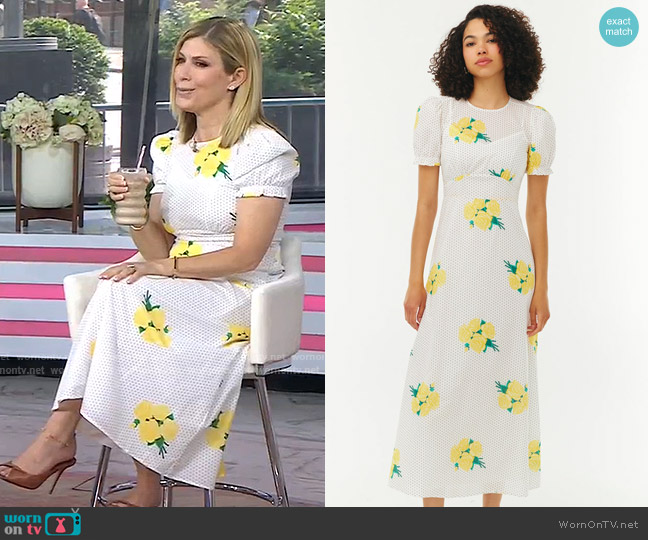 HVN Voile Elizabeth Dress in Polka Dot Rose print worn by Jill Martin on Today