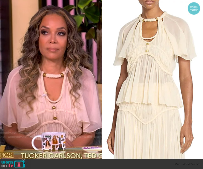 Isabel Marant Rosaline blouse worn by Sunny Hostin on The View