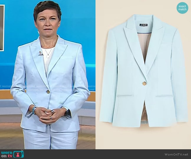 J. Crew Alexandra Blazer in stretch linen blend in Edgewater worn by Stephanie Gosk on Today