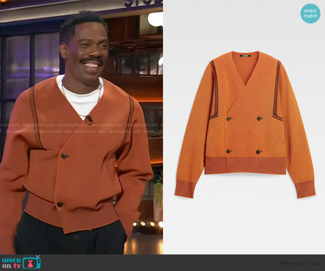 Jacquemus The Liga cardigan worn by Colman Domingo on The Kelly Clarkson Show