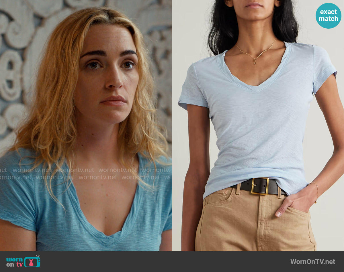 James Perse Casual slub cotton-jersey T-shirt worn by Georgia Miller (Brianne Howey) on Ginny & Georgia