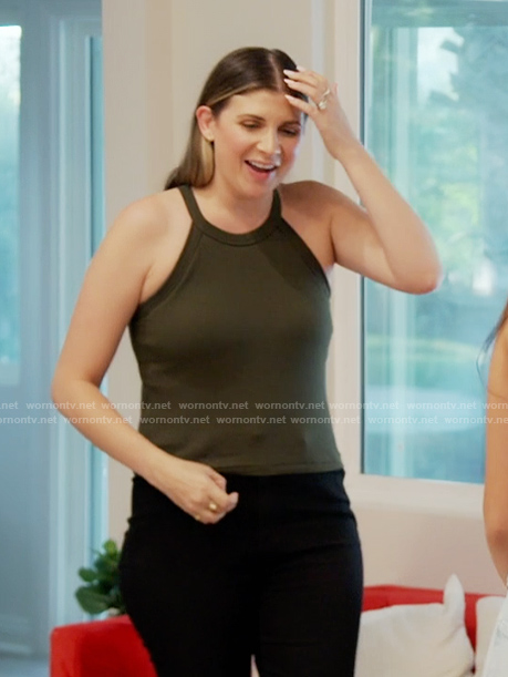 Janet’s green halter neck top on The Valley