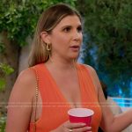 Janet’s orange button front dress on The Valley