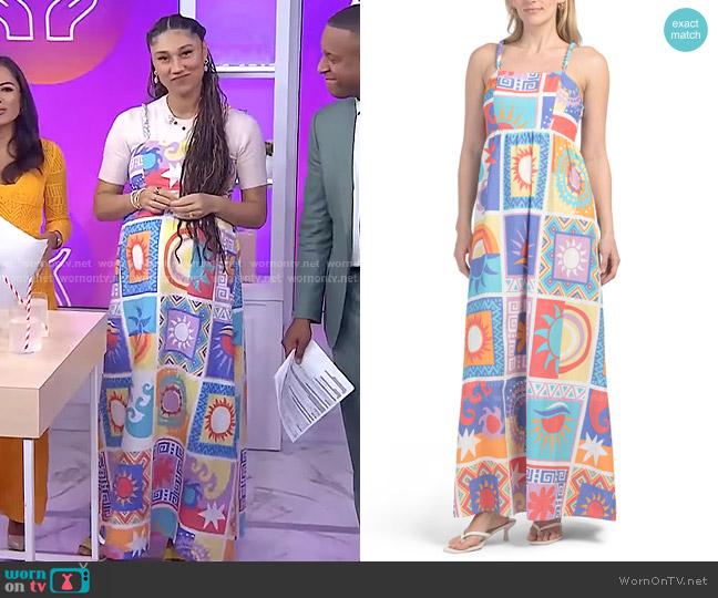 Japna Tile Print Maxi Dress worn by Ally Love on Today
