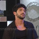 Javi’s black perforated short sleeve shirt on Days of our Lives