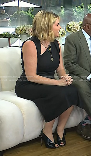 Jenna’s black open-toe leather heels on Today