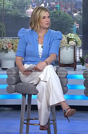Jenna’s brown leather heel sandals on Today