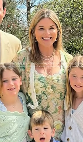Jenna’s beige floral crochet knit dress and cardigan on Today