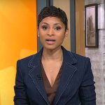 Jericka Duncan’s denim blazer on CBS Mornings