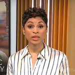 Jericka Duncan’s striped shirtdress on CBS Mornings