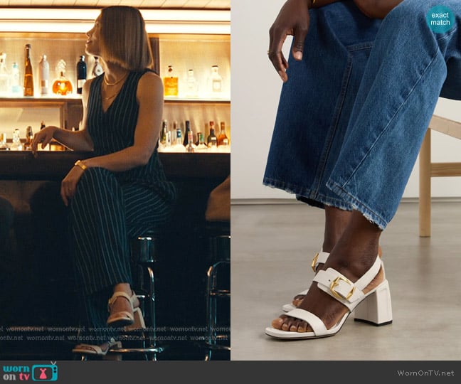 Jimmy Choo Hawke 70 Embellished Leather Slingback Sandals worn by Chloe Taylor (Jessica Biel) on The Better Sister