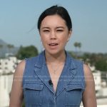 Jo Ling Kent’s sleeveless denim dress on CBS Evening News