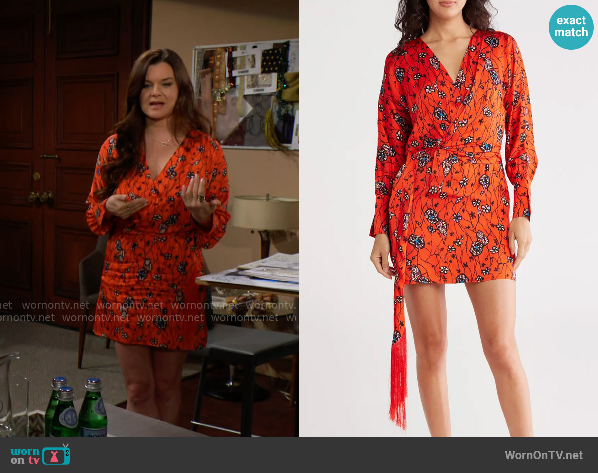 Joie Ronnie Dress in Ponciana worn by Katie Logan (Heather Tom) on The Bold and the Beautiful