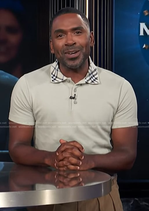 Justin’s plaid collar polo on E! News