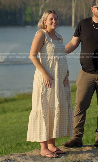 Kacie’s gingham check dress on The McBee Dynasty Real American Cowboys