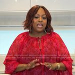 Kardea Brown’s red floral tie neck blouse on Today