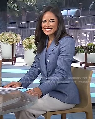 Kaylee’s blue double breasted blazser on Today