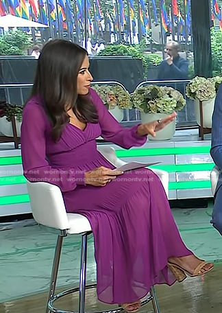 Kaylee’s purple smocked waist dress on Today