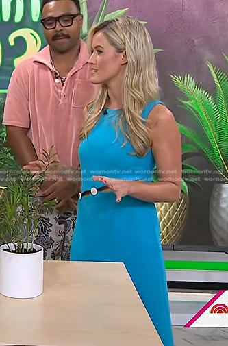 Kelsey Murphy’s blue button waist dress on Today