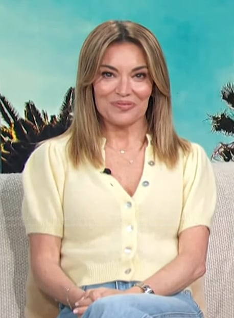 Kit’s yellow cardigan on Access Hollywood
