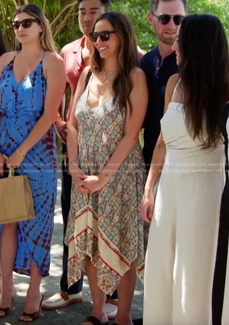 Kristen’s printed asymmetric dress on The Valley