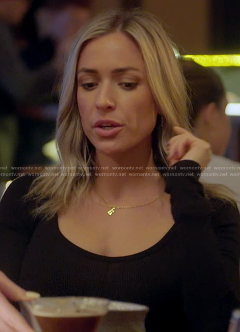 Kristin’s gold initial necklace on Honestly Cavallari The Headline Tour