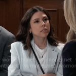 Kristina’s light blue linen blazer on General Hospital