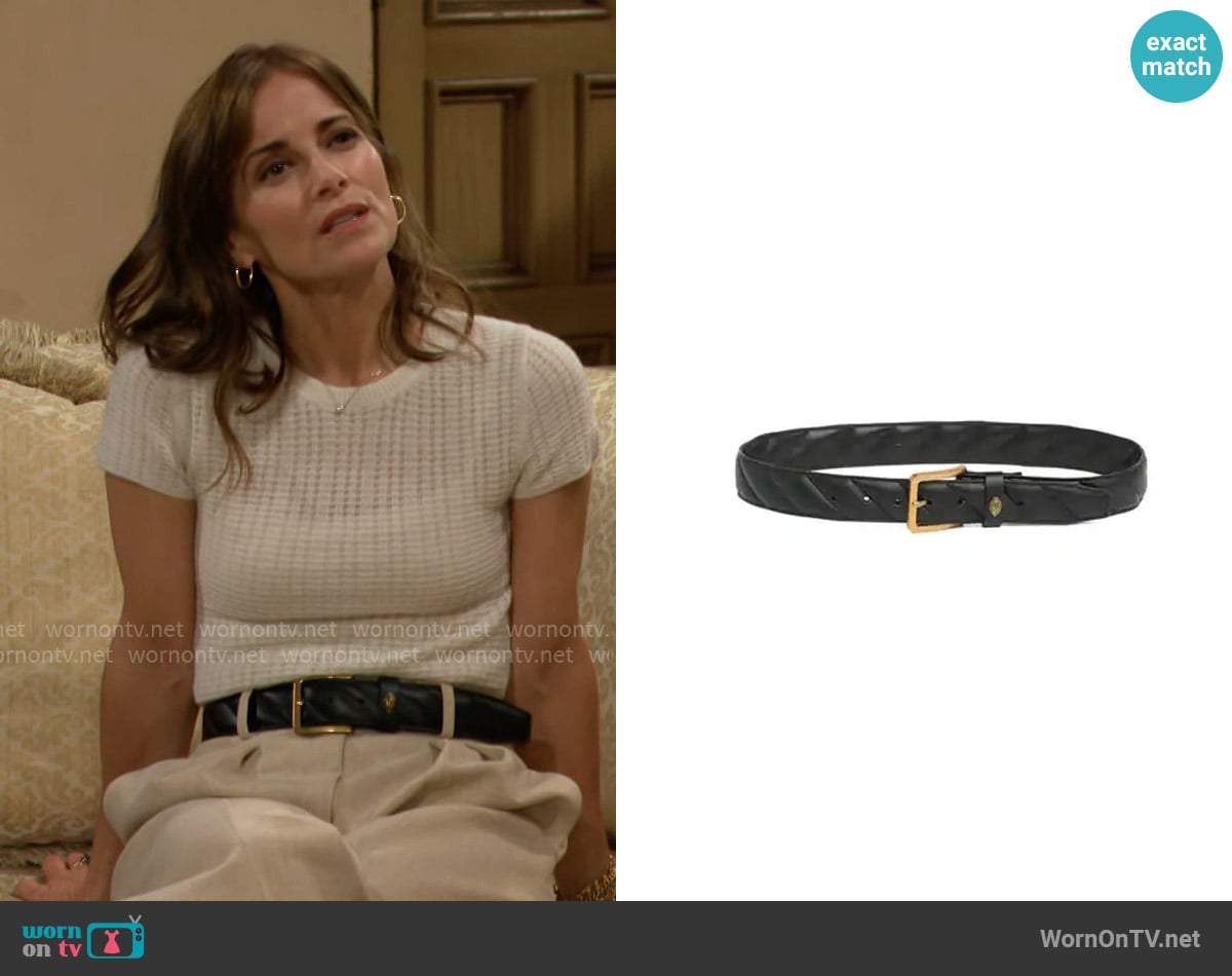 Kurt Geiger Quilted Leather Belt worn by Taylor Hayes (Rebecca Budig) on The Bold and the Beautiful