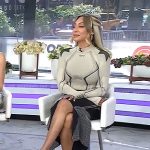 La La Anthony’s print mock neck top skirt on Today