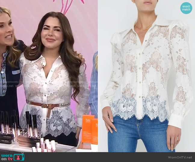 L'Agence Jenica Lace Blouse in Ivory worn by Bobbie Thomas on Today